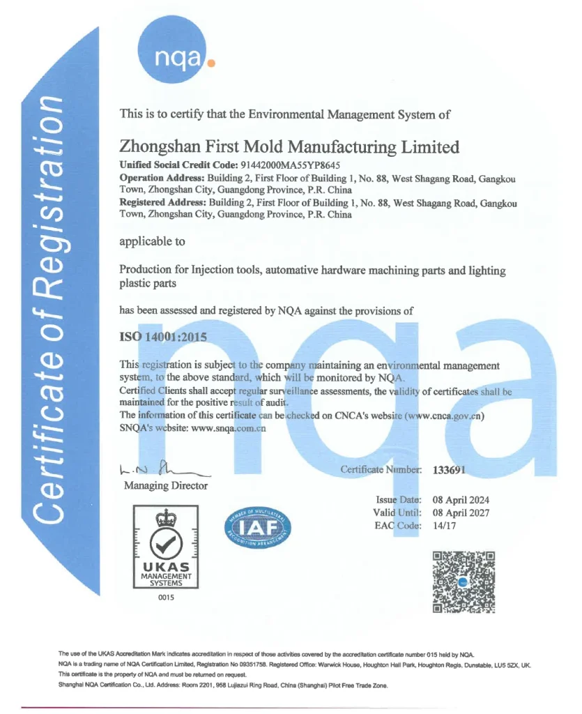 ISO 14001:2015 Certificate